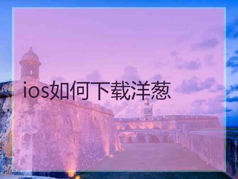 ios如何下载洋葱